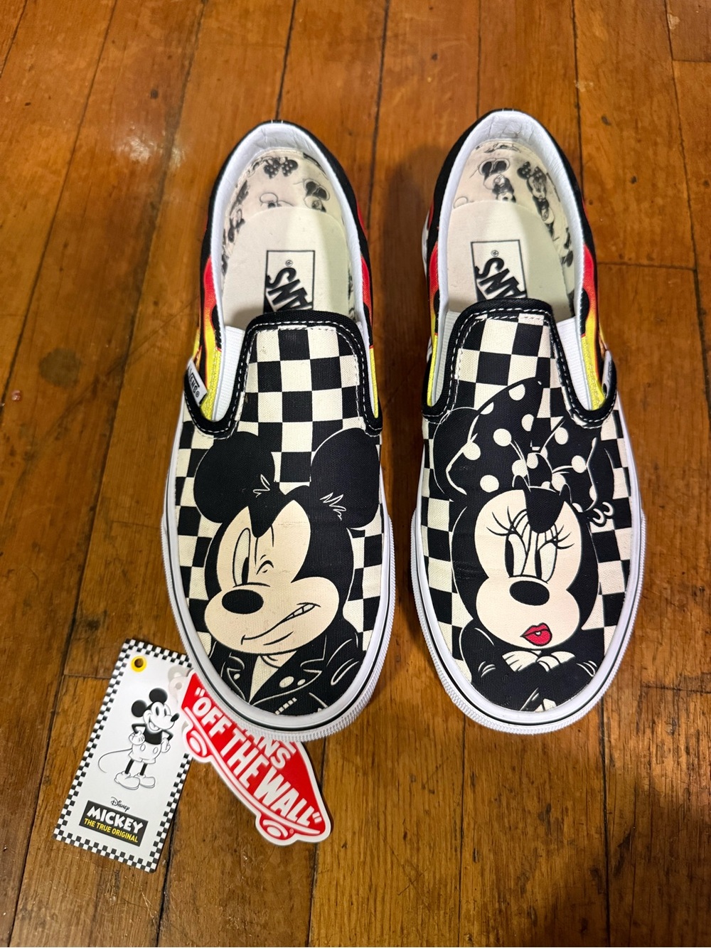 Vans Kids Disney Mickey & Minnie Classic Slip-On Shoes - Black/White